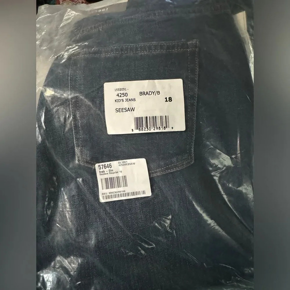 NWT DL1961 Brady Jeans slim sz 18 in seesaw dark denim - Picture 2 of 3